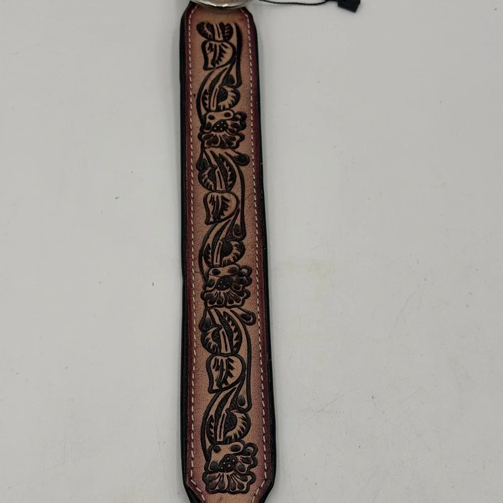 Myra Bag Tooled Leather Cow Dog Trail Collar Medium Padded Western NWT SZ Small
